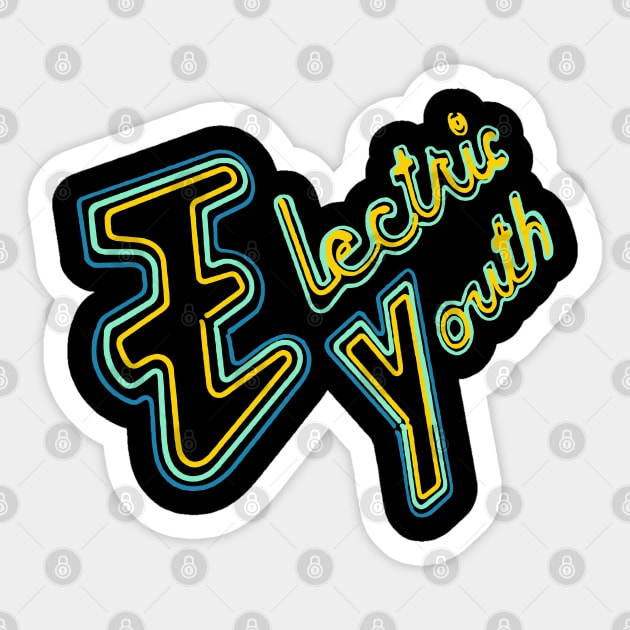 Electric Youth - 80s Aesthetic Tribute Design Sticker by DankFutura